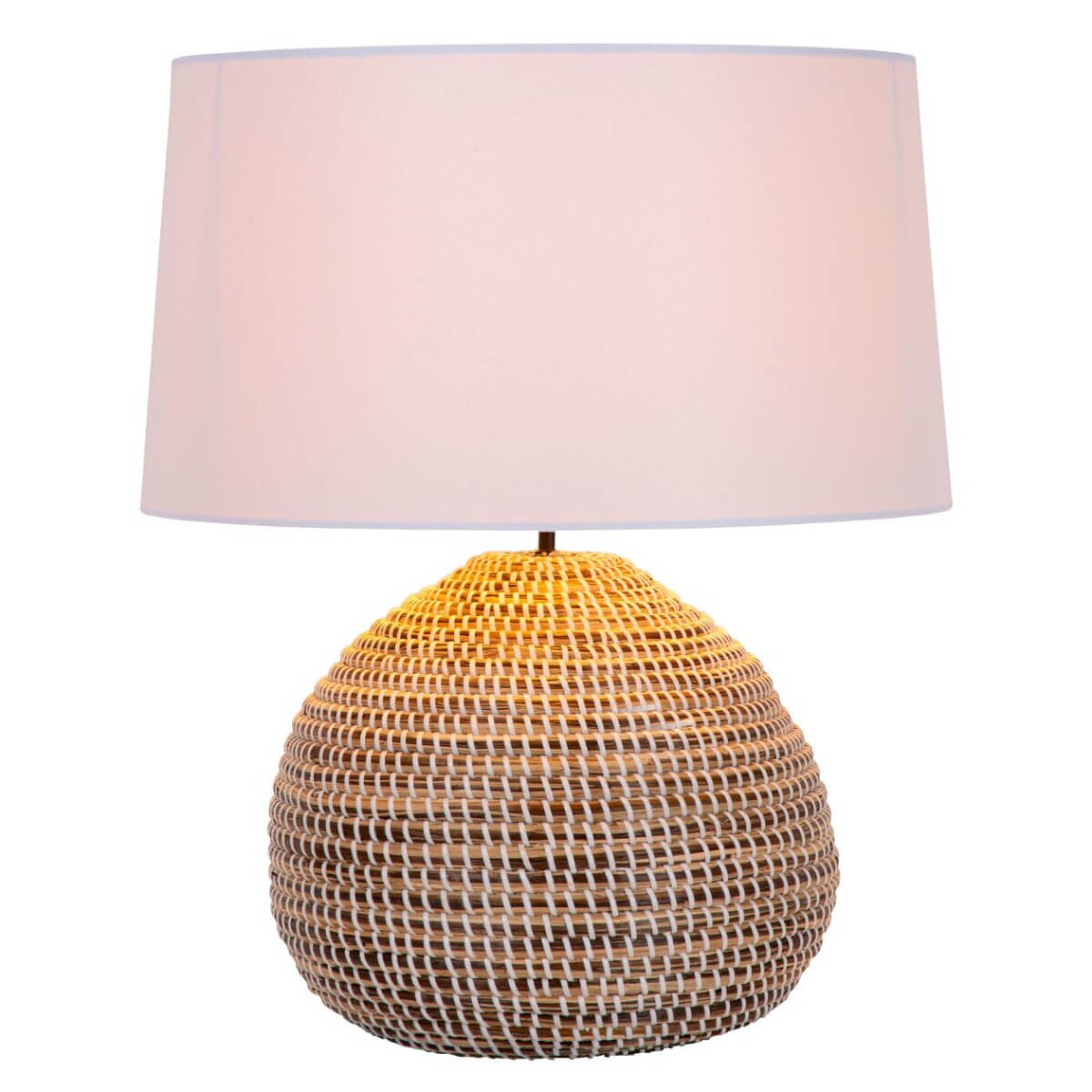 Naturalna lampa stołowa Maduka 10550/81/43 Lucide len czarna beżowa biała