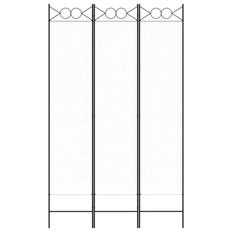 vidaXL Parawan 3-panelowy, biały, 120x200 cm, tkanina