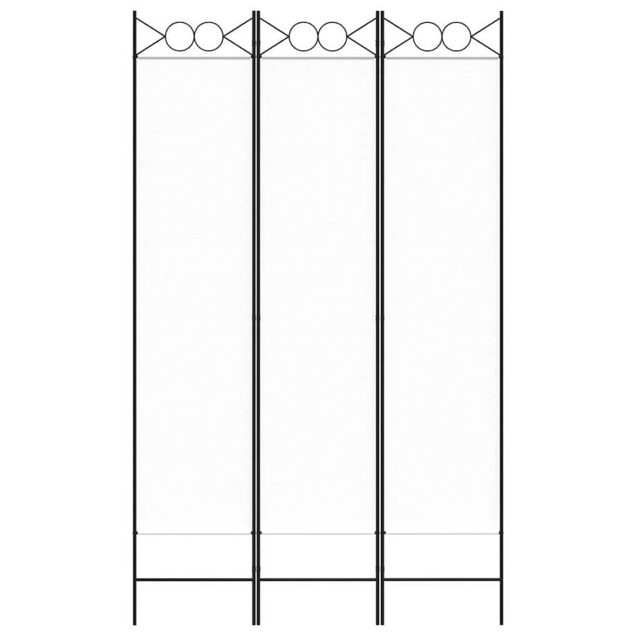vidaXL Parawan 3-panelowy, biały, 120x200 cm, tkanina