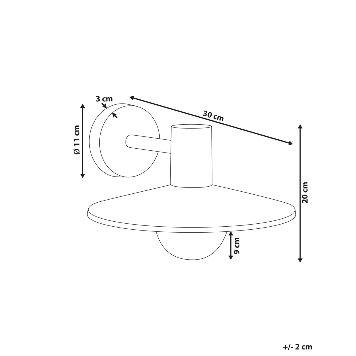 Lampa ścienna zewnętrzna czarna BARALIA