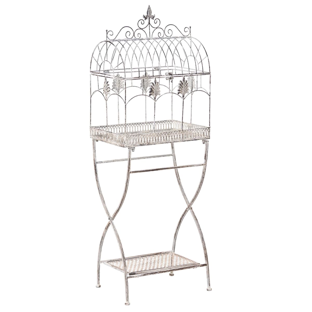 Zestaw 2 regałów z półkami SICILY Metal 43/37 cm 30/27 cm Szary