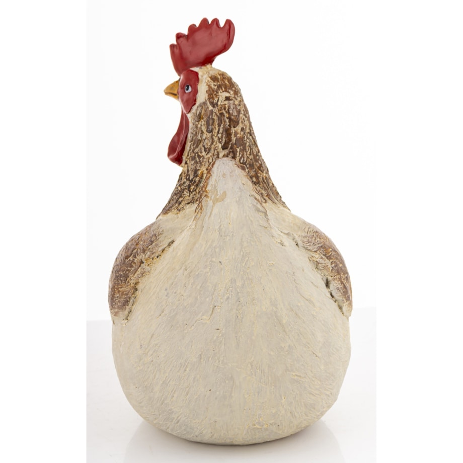 Dekoracja - kogut biało-brązowy 26x15x19 cm COQ