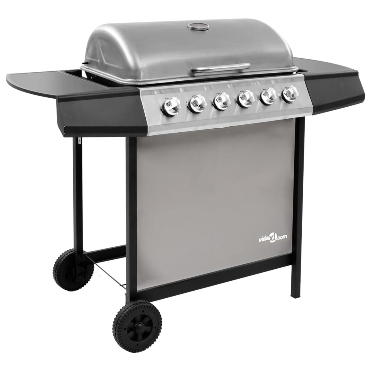 vidaXL Grill gazowy z 6 palnikami, czarno-srebrny