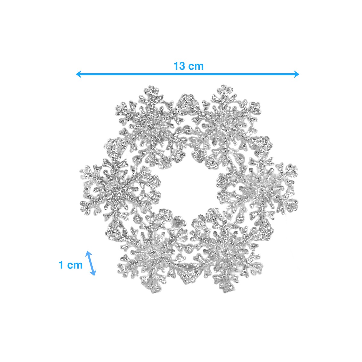 Zawieszka Na Choinkę Płatek Śniegu 12 Cm Ozdoba Świąteczna Wisząca Kolor Srebrny