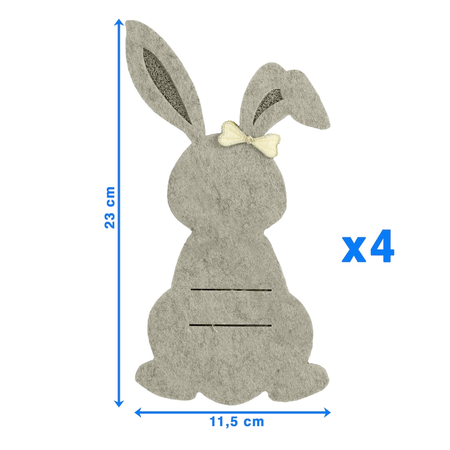 Kieszonka Etui Na Sztućce Wielkanocna Zajączek Filcowa Dekoracyjna Ozdobna Szary