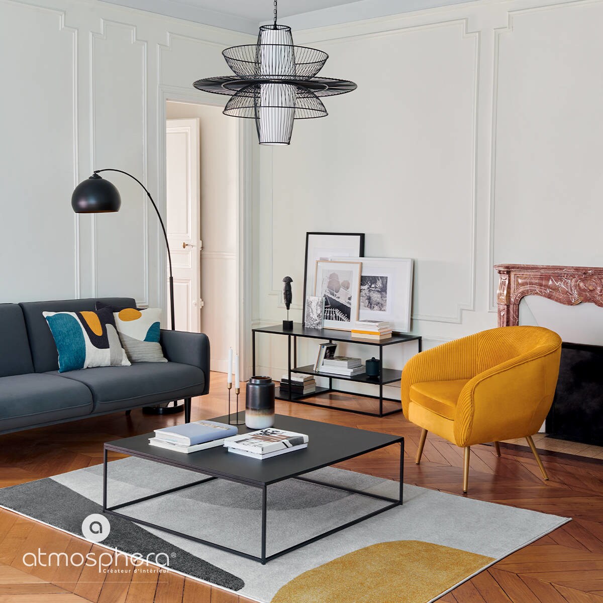 Lampa sufitowa FILAIRE, metalowa, 77 cm