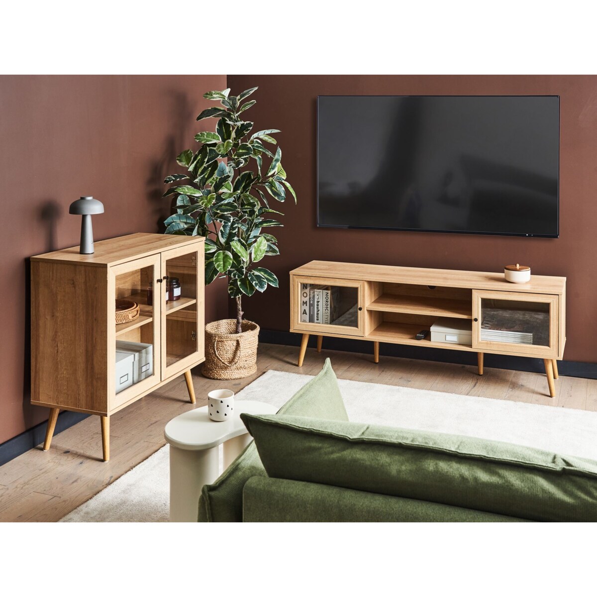 Szafka RTV ALBANY Jasnobrązowy