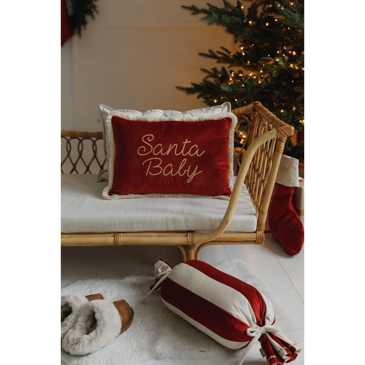 Poduszka Świąteczna Carmin Red z personalizacją
