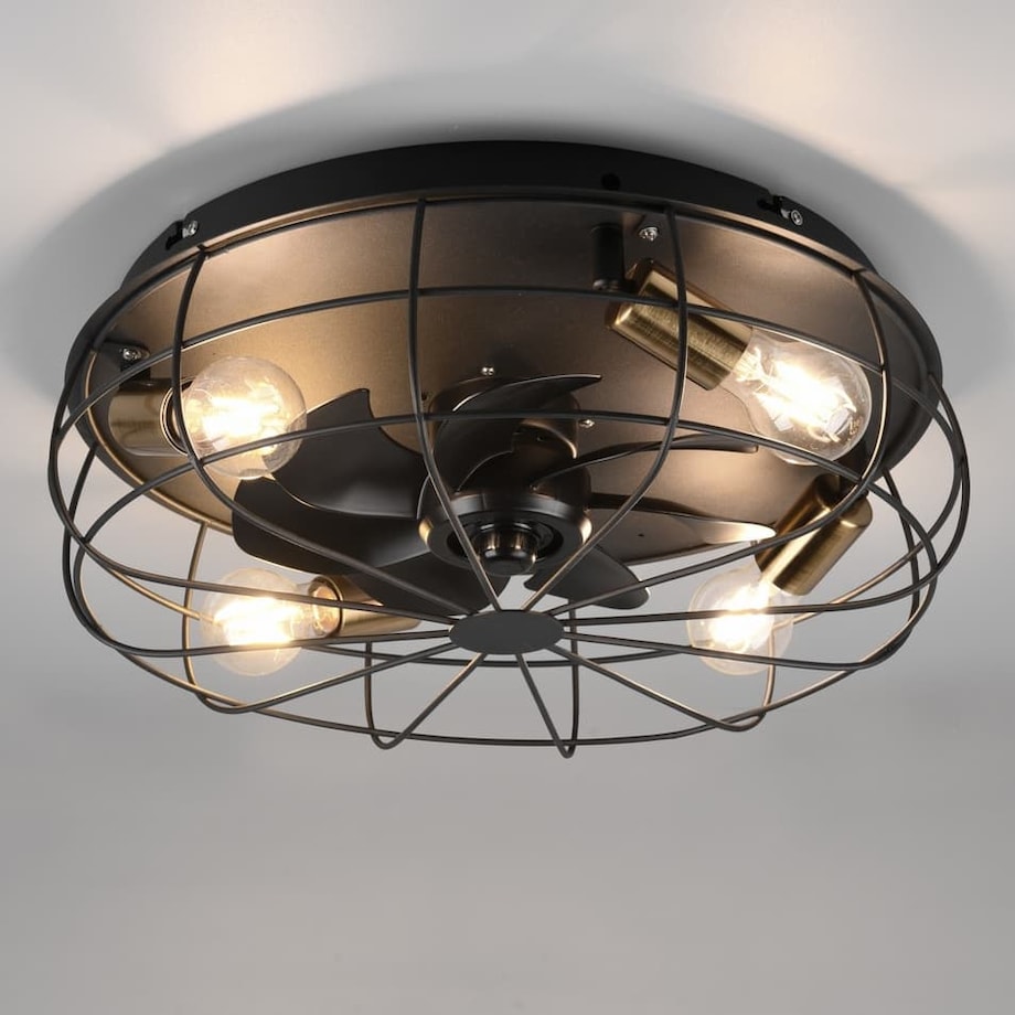 Loftowy wentylator TRONDHEIM R61095032 RL Light plafon druciany czarny