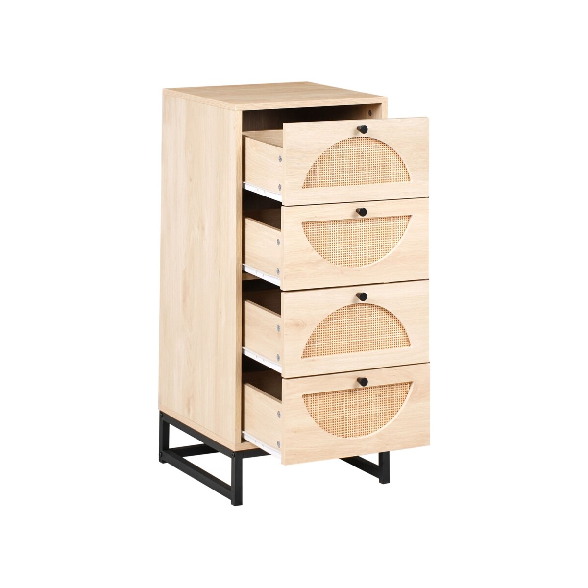 Komoda 4 szuflady BOTWOOD Jasnobrązowy