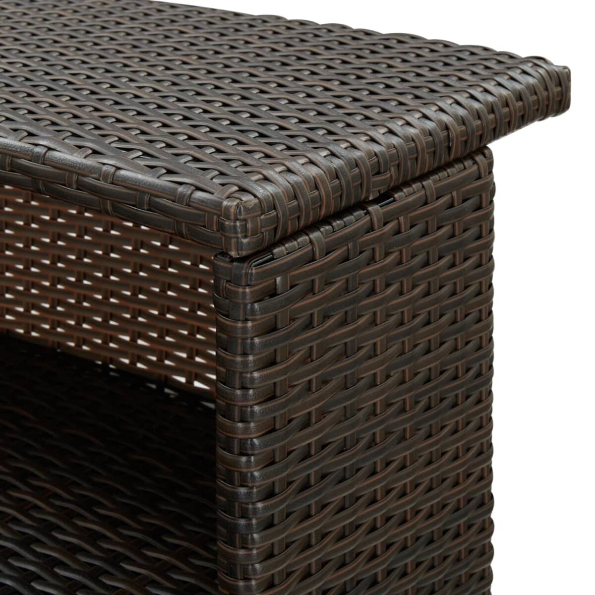 vidaXL Ogrodowy stolik barowy, brązowy, 120x55x110 cm, polirattan