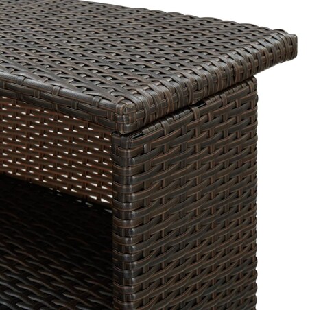 vidaXL Ogrodowy stolik barowy, brązowy, 120x55x110 cm, polirattan