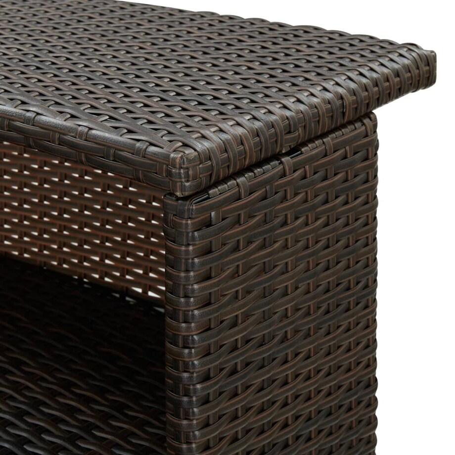 vidaXL Ogrodowy stolik barowy, brązowy, 120x55x110 cm, polirattan