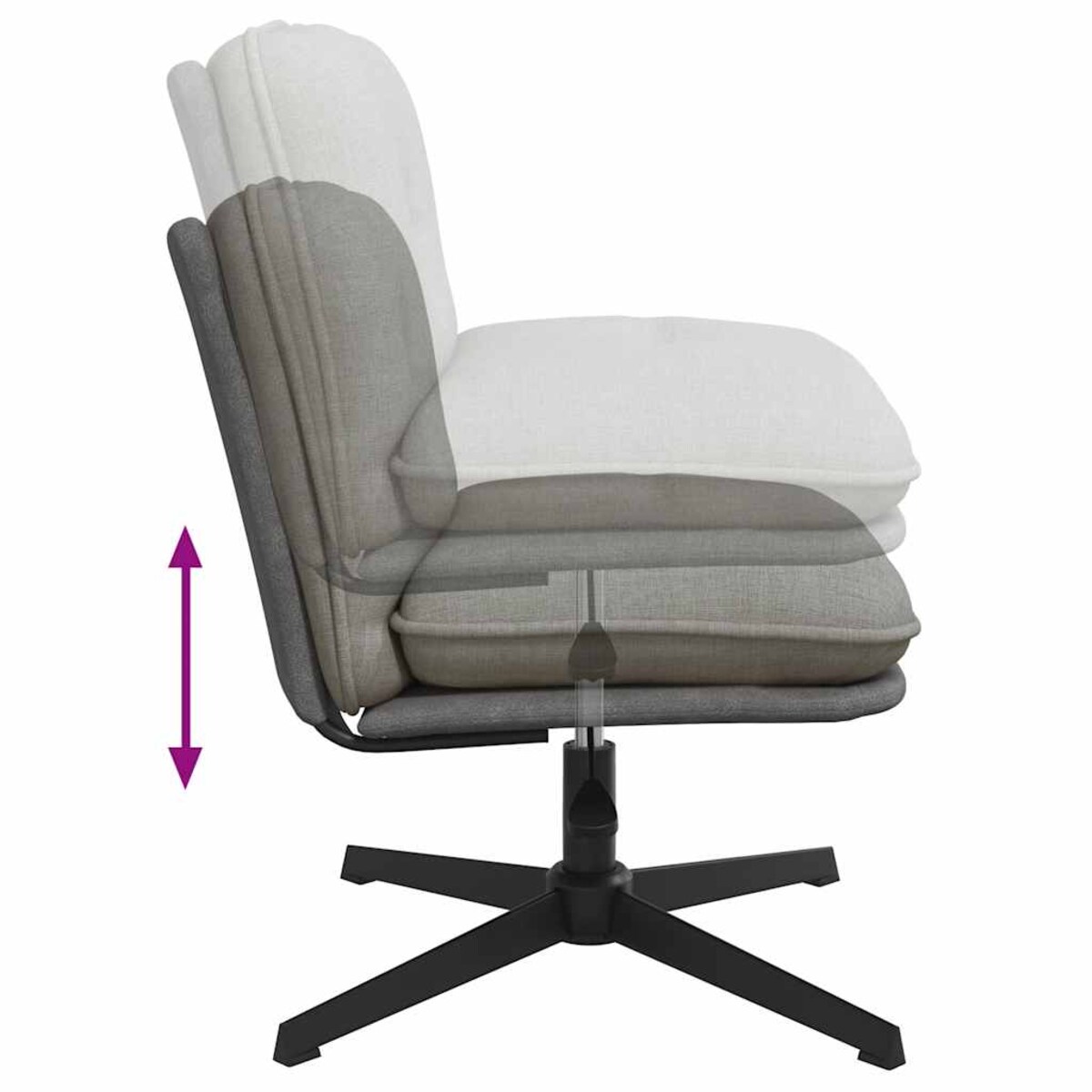 vidaXL Obrotowe krzesło biurowe, jasnoszare, obite tkaniną