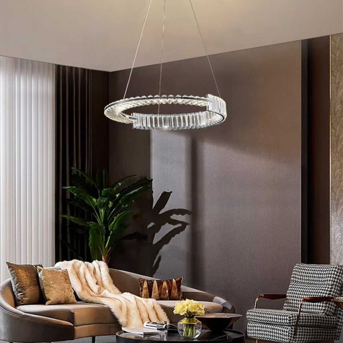 Lampa sufitowa wisząca kryształowa LED APP1529-CP60 CHROM