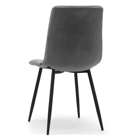 Krzesło tapicerowane pikowane welurowe do salonu jadalni PARMA szara