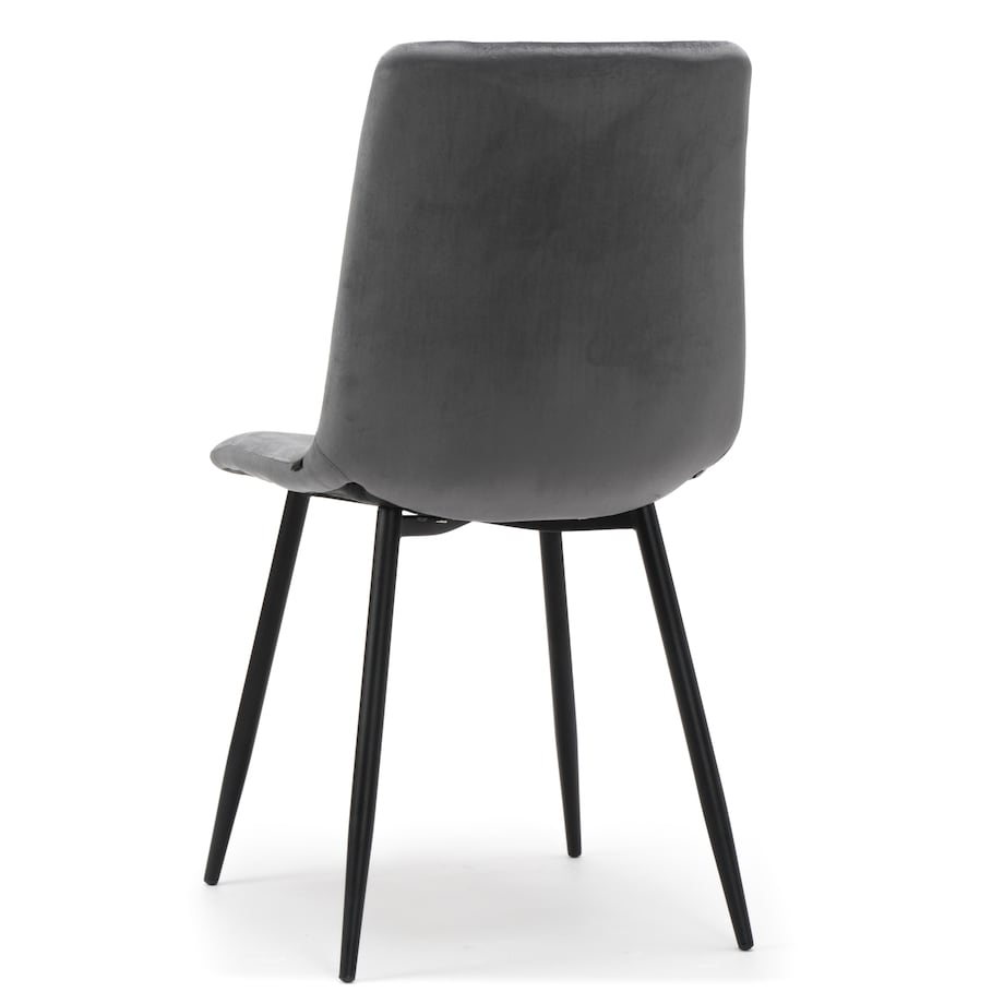 Krzesło tapicerowane pikowane welurowe do salonu jadalni PARMA szara