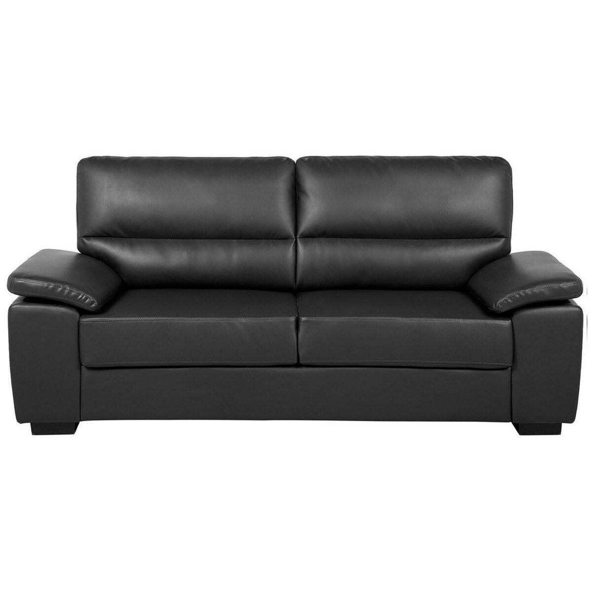 Sofa 3-osobowa ekoskóra czarna VOGAR