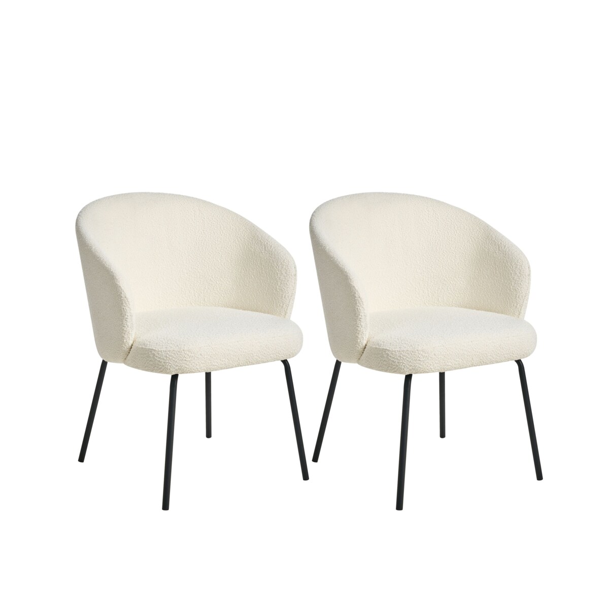 Zestaw 2 krzeseł do jadalni LUDDEN Boucle Jasnobeżowy