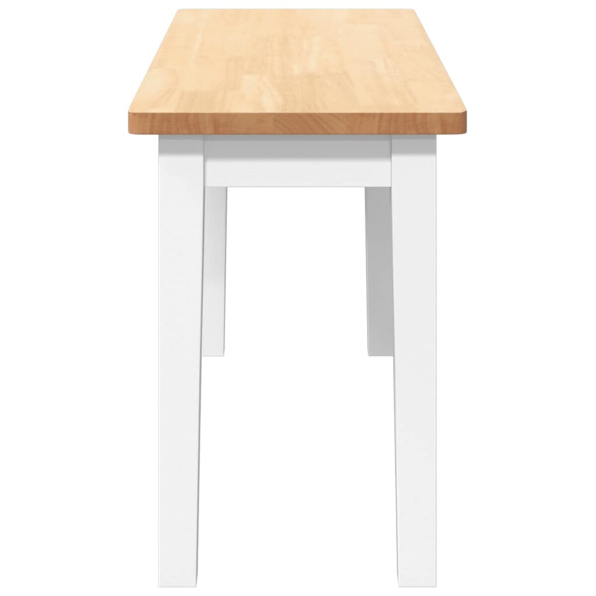 vidaXL Ławka 90 cm Biała lite drewno guma