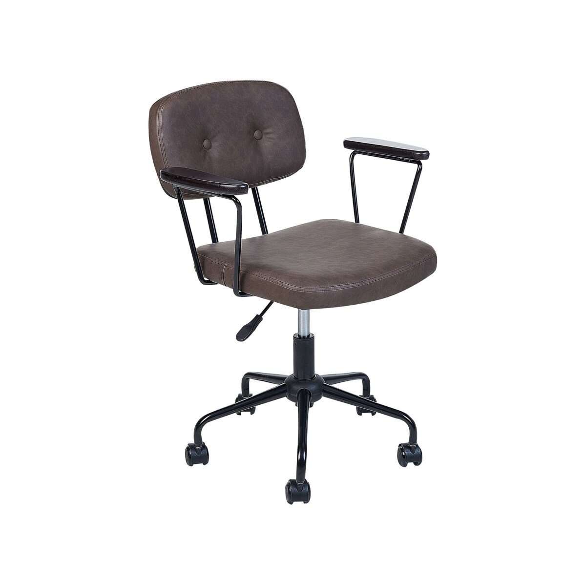 Krzesło biurowe regulowane ekoskóra ciemnobrązowe ALGERITA