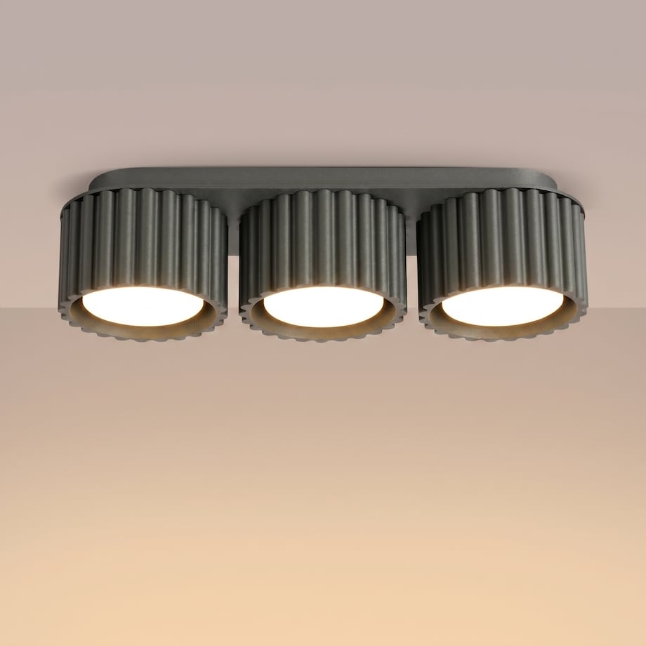 Plafon AURA 3 czarny Gx53