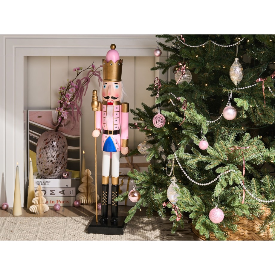 Figurka dekoracyjna TROSAAN Dziadek do orzechów 90 cm Różowy