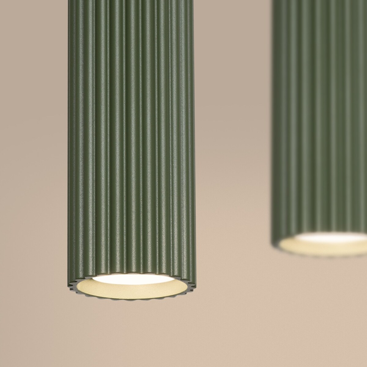Lampa wisząca KARBON 4L zielona oliwka