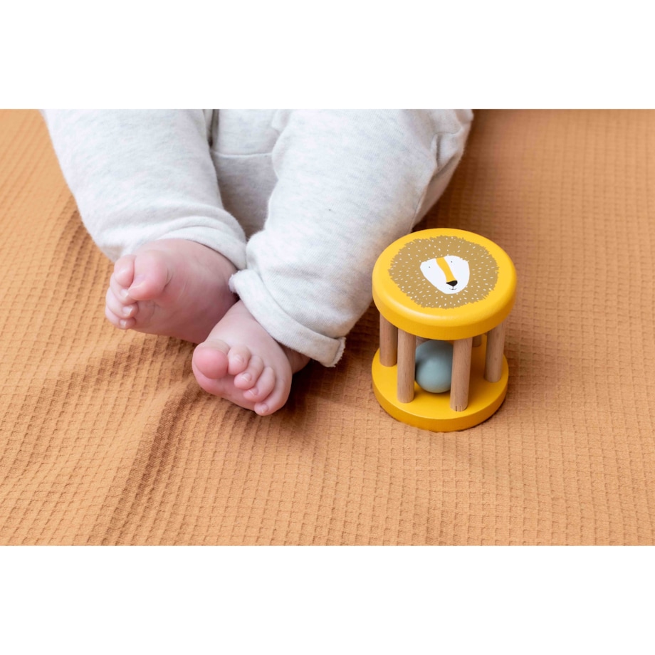 Drewniana grzechotka roller Trixie Baby - Lew