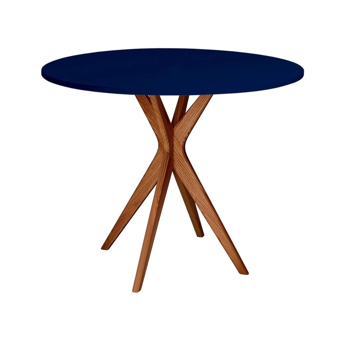 Stół okrągły CUTTI 80x80 granatowy/dąb