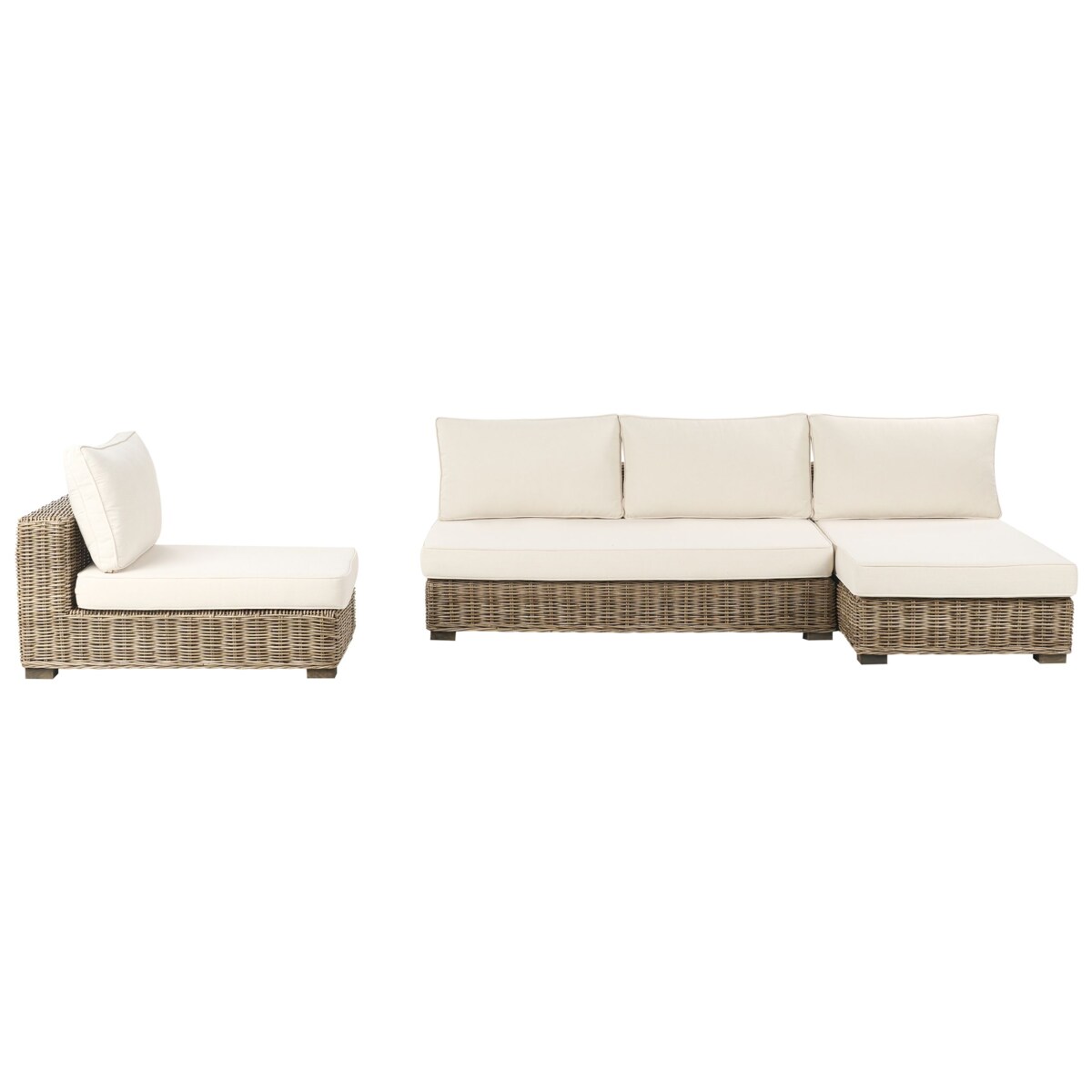 Zestaw wypoczynkowy ogrodowy VARALLO Rattan Szary