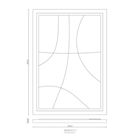 Obraz 3D 35x50cm Abstract III– Dekoracja Ścienna z Tynku Naturalnego, Bianco Minimalistyczny Relief