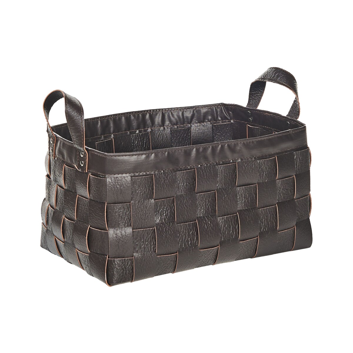 Zestaw 2 koszy z ekoskóry ciemnobrązowy SIPPAR