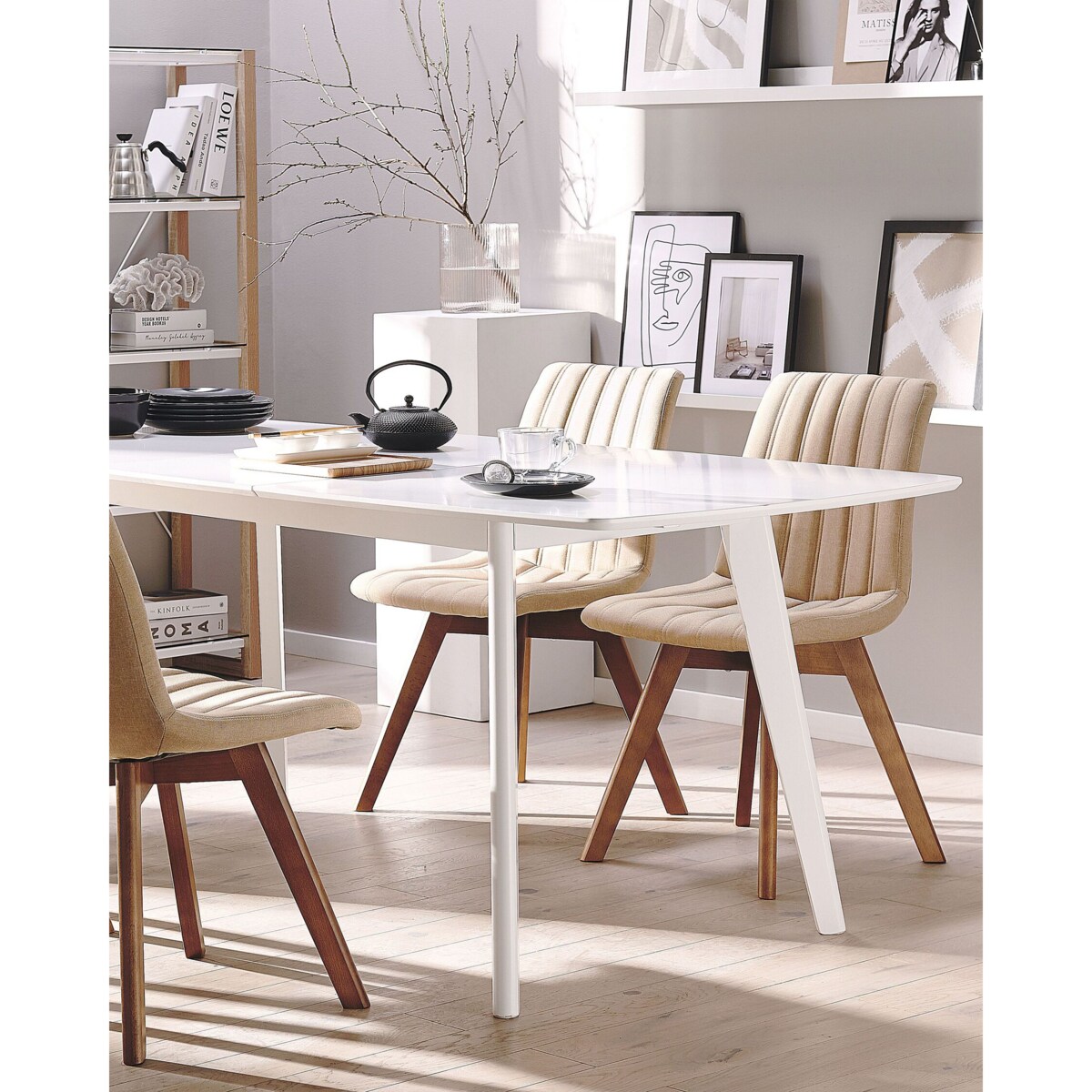 Zestaw 2 krzeseł do jadalni beżowy CALGARY