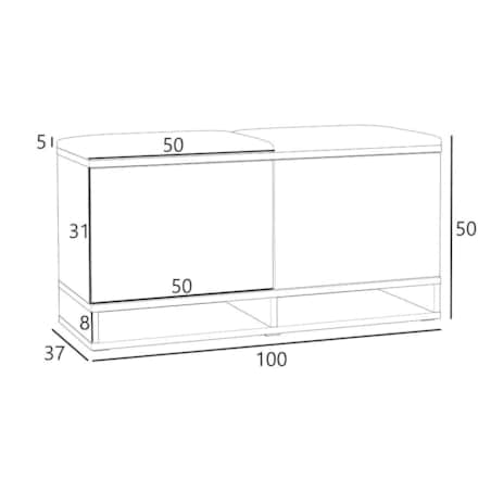Szafka na buty z siedziskiem DUBAI dąb craft/zielona