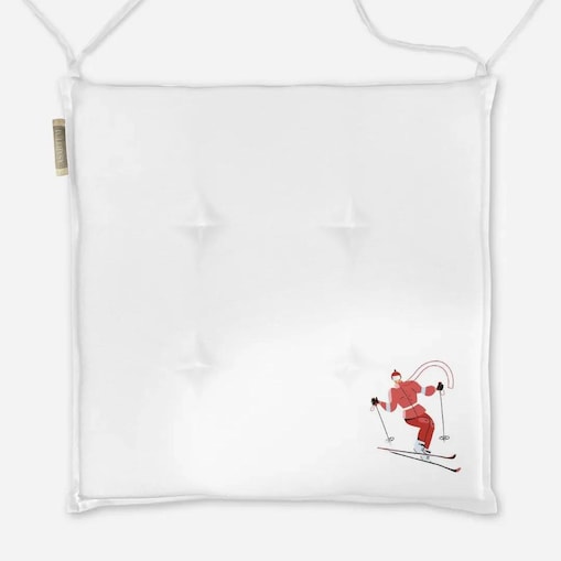 Poduszka świąteczna na krzesło - Czerwona narciarka