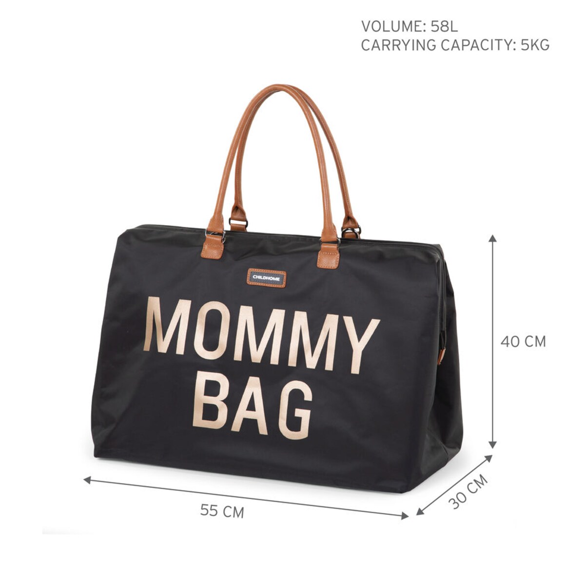 Childhome Torba Mommy Bag Czarno-Złota