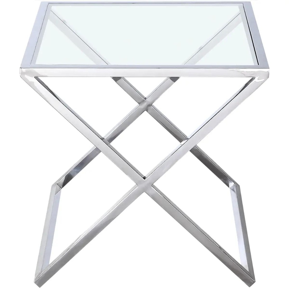 Kwadratowy stolik kawowy Broadway BR-ST1205S Cosmolight srebrny przezroczysty