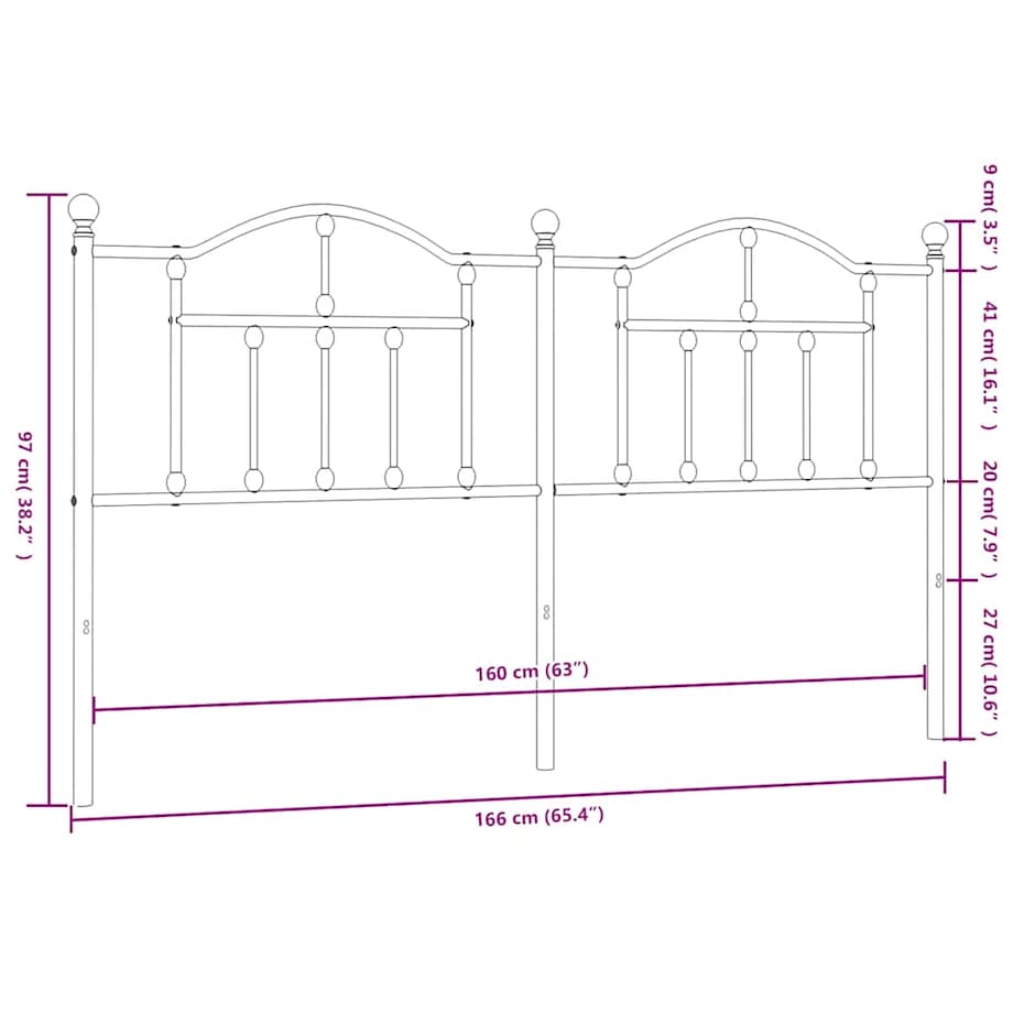 vidaXL Metalowe wezgłowie, białe, 160 cm