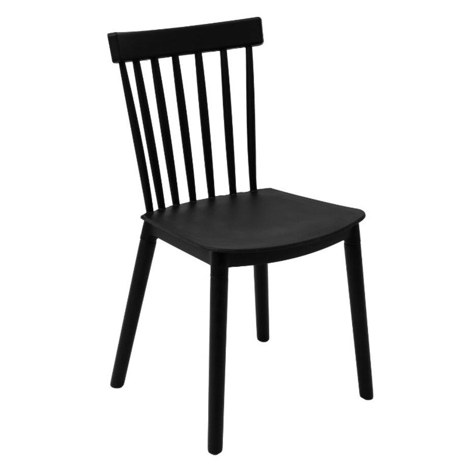 Krzesło plastikowe czarne drewniane nogi klasyczne do salonu jadalni