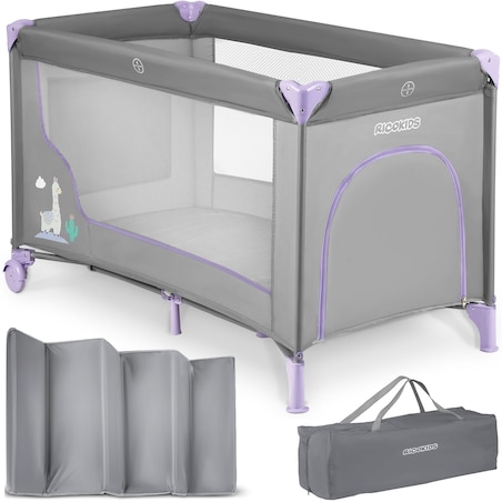 Łóżeczko turystyczne dla dziecka składane podróżne kojec Ricokids + materac + torba