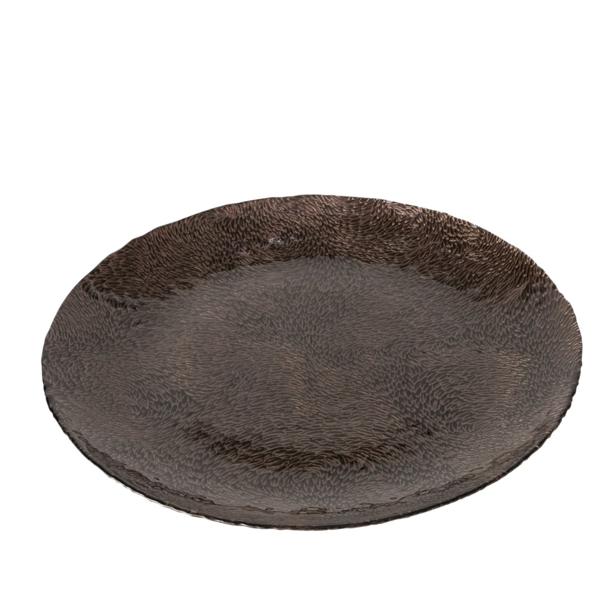 Dekoracyjny talerz szklany MARONI, Ø 32 cm, kolor brązowy