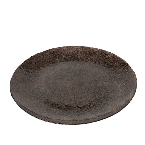 Dekoracyjny talerz szklany MARONI, Ø 32 cm, kolor brązowy