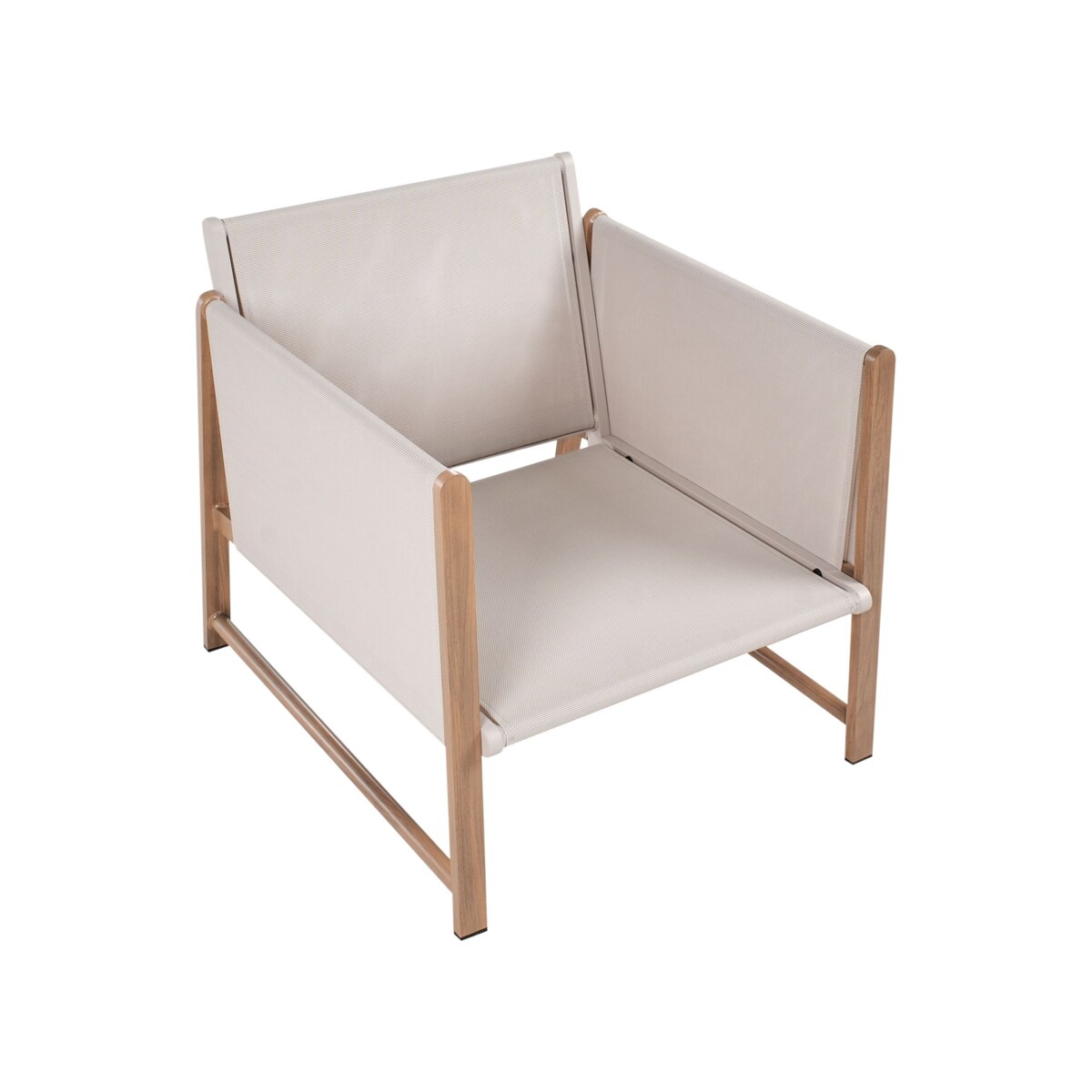 Zestaw ogrodowy ze stolikiem i otomaną dla 5 osób NOLA Metal Jasnobeżowy