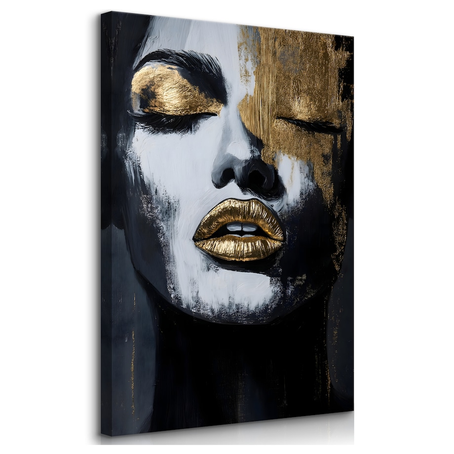 OBRAZ NA PŁÓTNIE DO SALONU PORTRET KOBIETY STYL GLAMOUR ABSTRAKCJA 50x70cm