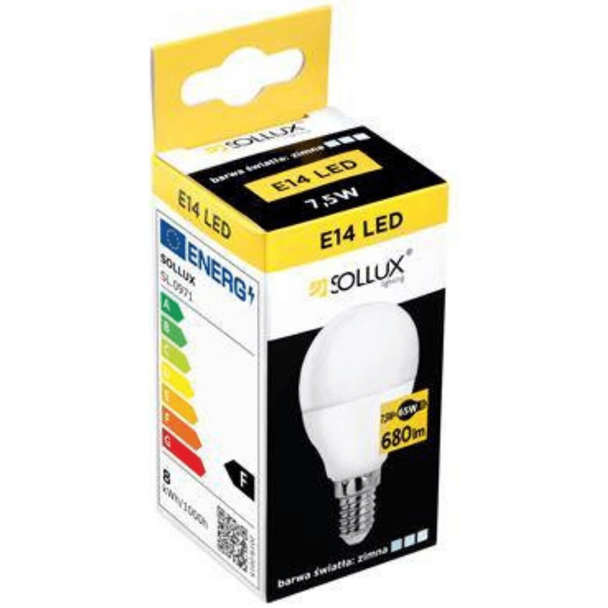 Żarówka LED E14 SL.0970 3000K biała ciepła A45 7,5W 620lm, Sollux