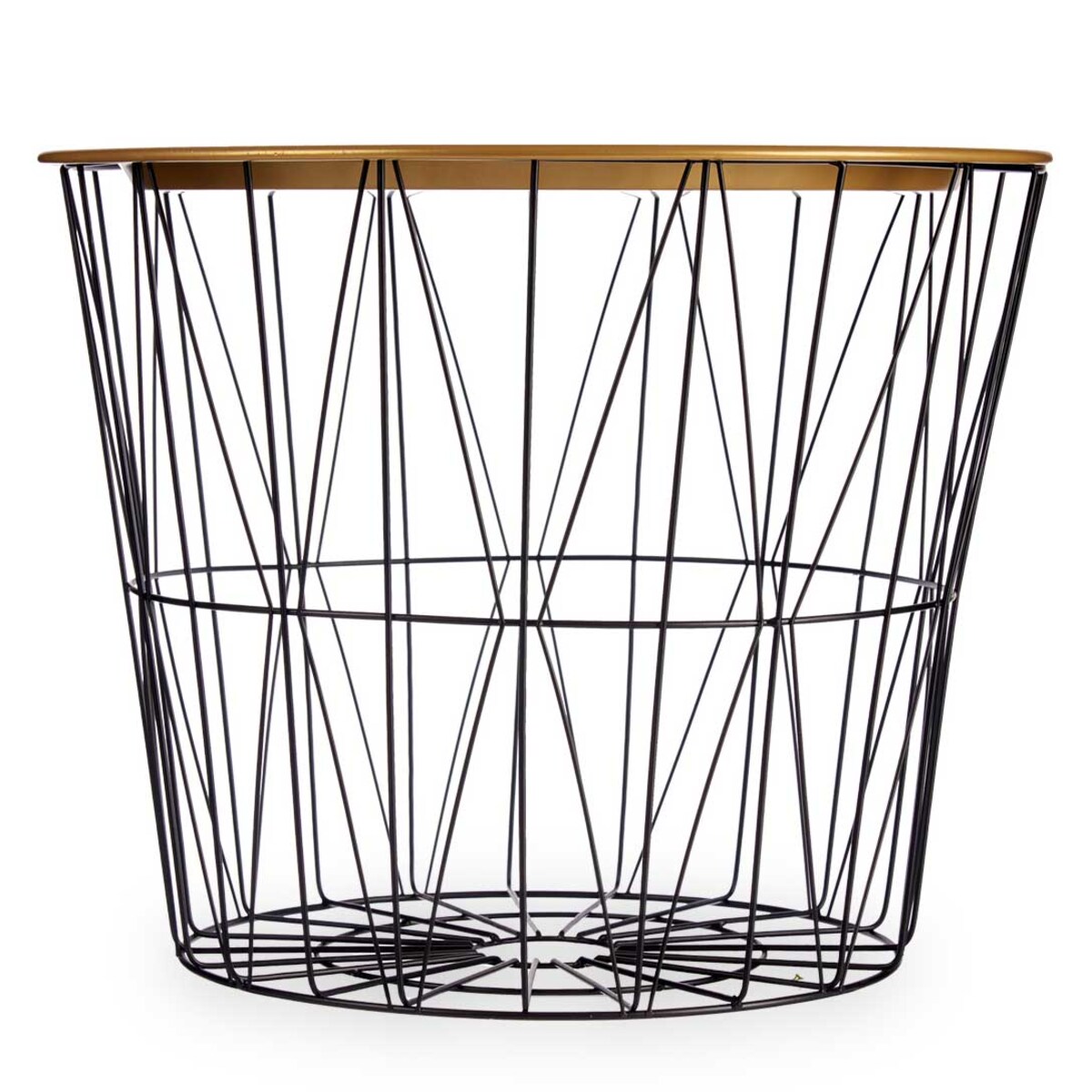 Stolik kosz LUVO złoty blat, Ø 52 cm