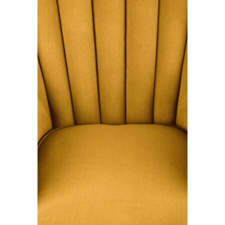 FOTEL WYPOCZYNKOWY Vader żółty aksamitny DREWNIANE NOGI