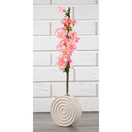 WAZON CIRCLE na różę CERAMICZNY beżowy śr. 12cm