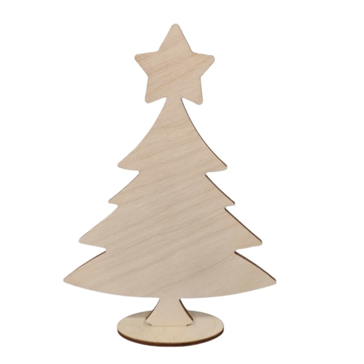 Drewniana choinka ze sklejki stojąca ozdoba 14 cm warsztaty dzieci